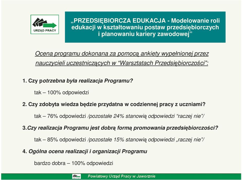 tak 76% odpowiedzi /pozostałe 24% stanowią odpowiedzi raczej nie / 3.