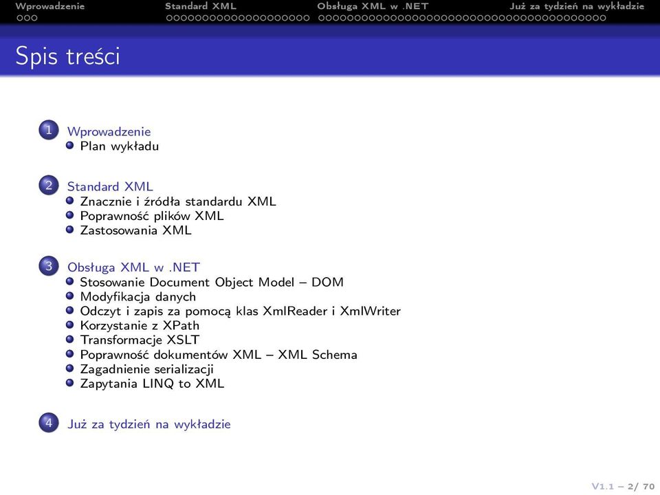 net Stosowanie Document Object Model DOM Modyfikacja danych Odczyt i zapis za pomocą klas XmlReader i