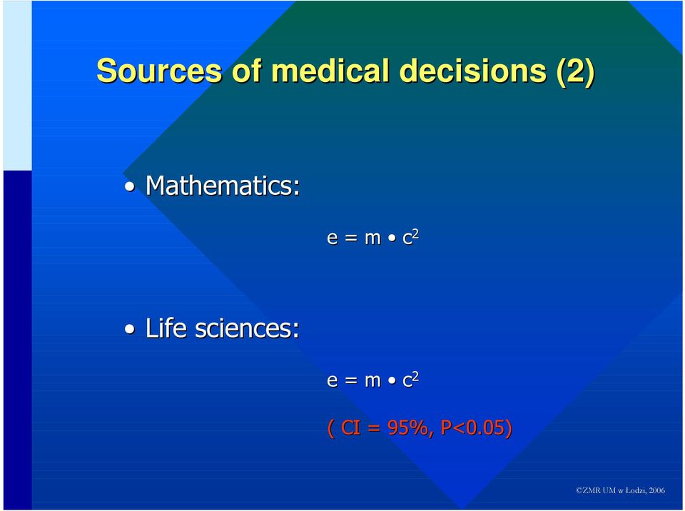 Mathematics: e = m c 2