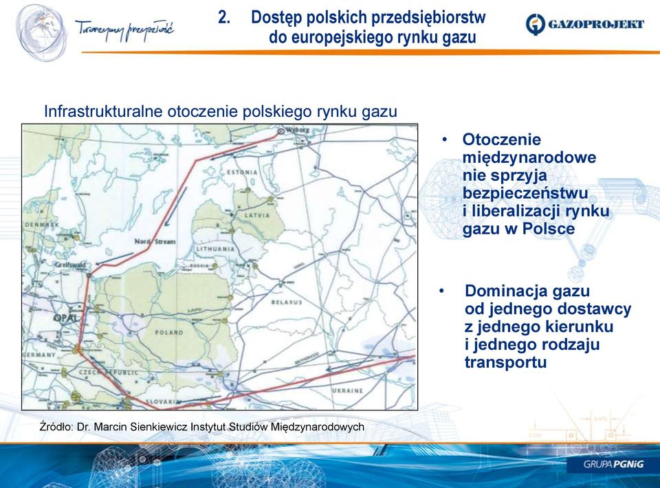 liberalizacji rynku gazu w Polsce Dominacja gazu od jednego dostawcy z jednego