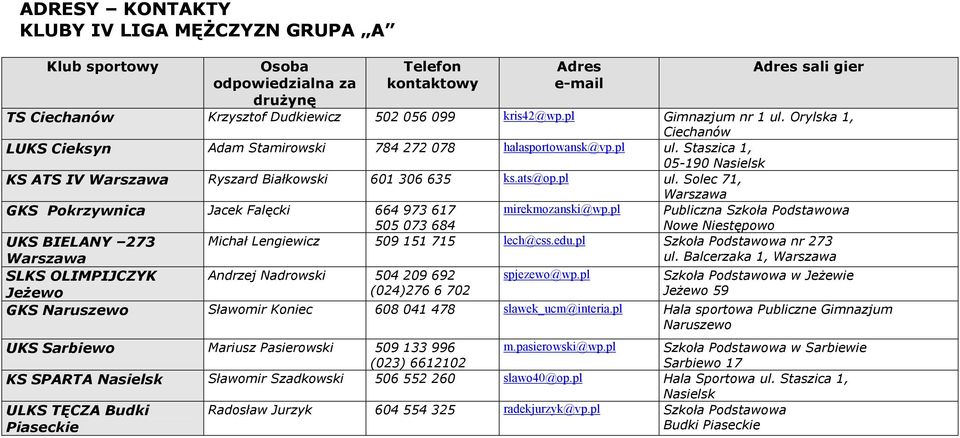 pl Publiczna Szkoła Podstawowa Nowe Niestępowo UKS BIELANY 273 Michał Lengiewicz 509 151 715 lech@css.edu.pl Szkoła Podstawowa nr 273 ul.