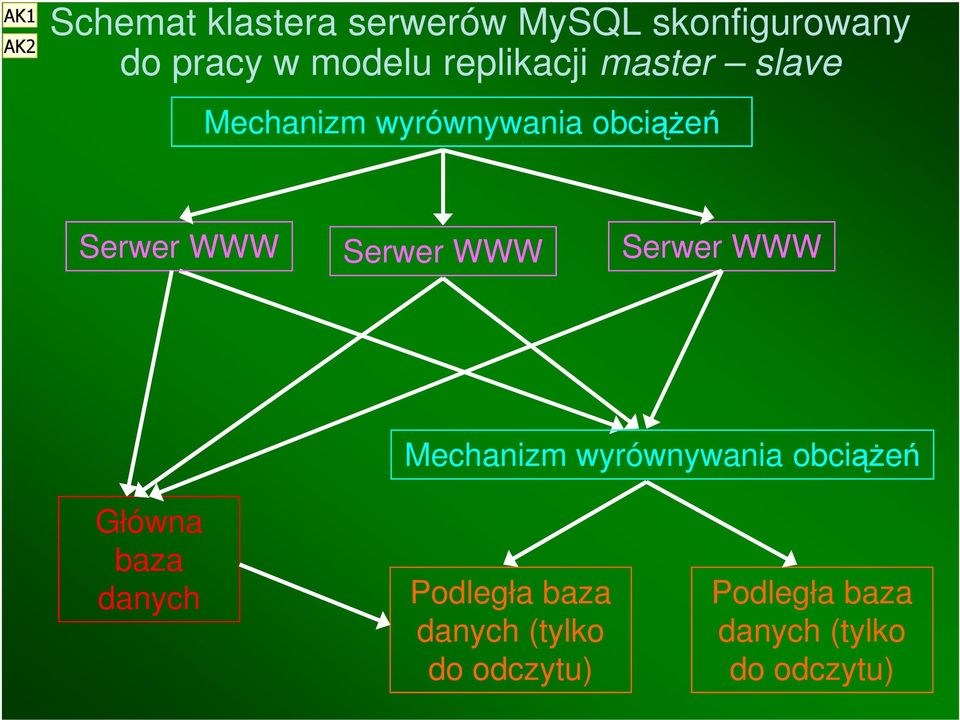 Serwer WWW Serwer WWW Mechanizm wyrównywania obciążeń Główna baza danych