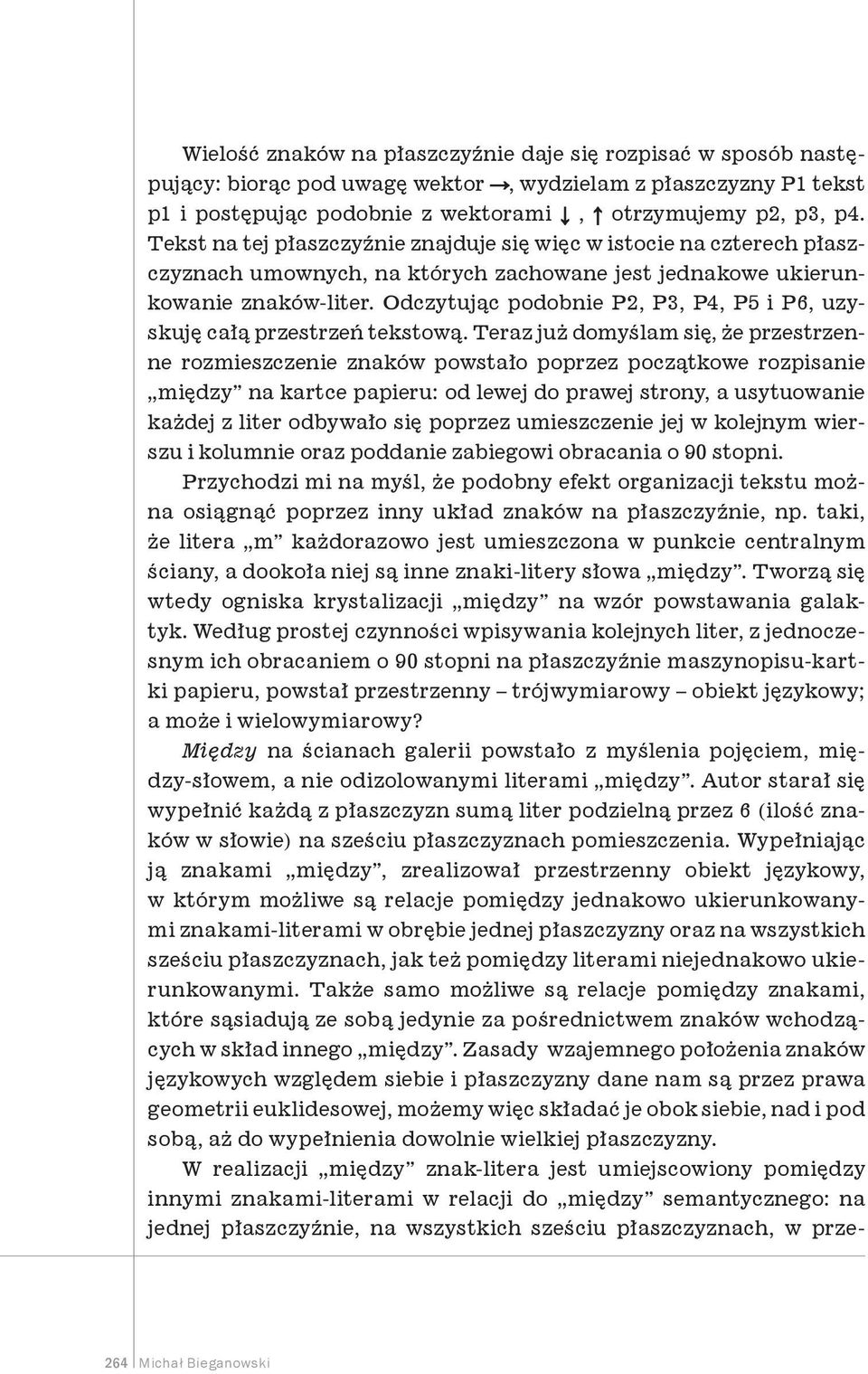 Odczytując podobnie P2, P3, P4, P5 i P6, uzyskuję całą przestrzeń tekstową.