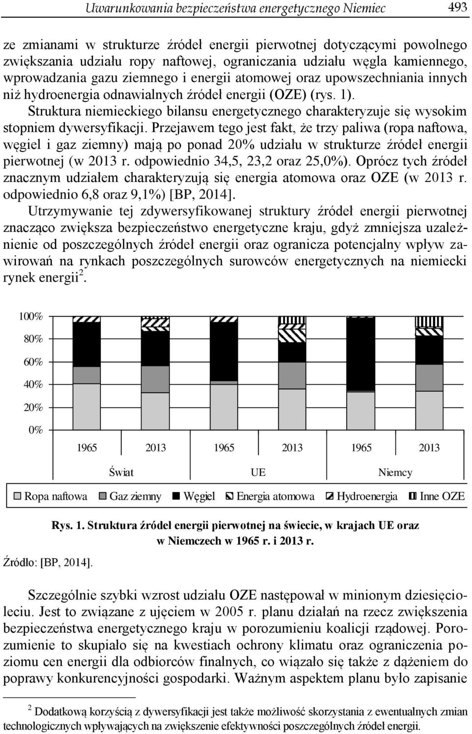 Struktura niemieckiego bilansu energetycznego charakteryzuje się wysokim stopniem dywersyfikacji.