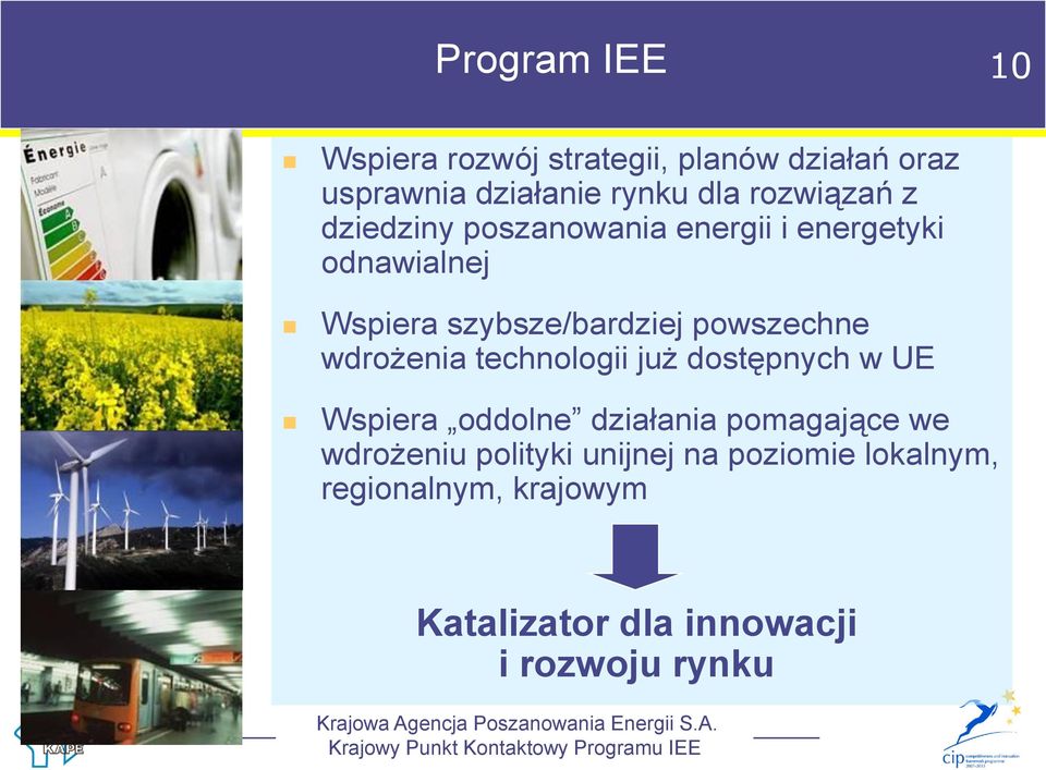 powszechne wdrożenia technologii już dostępnych w UE Wspiera oddolne działania pomagające we