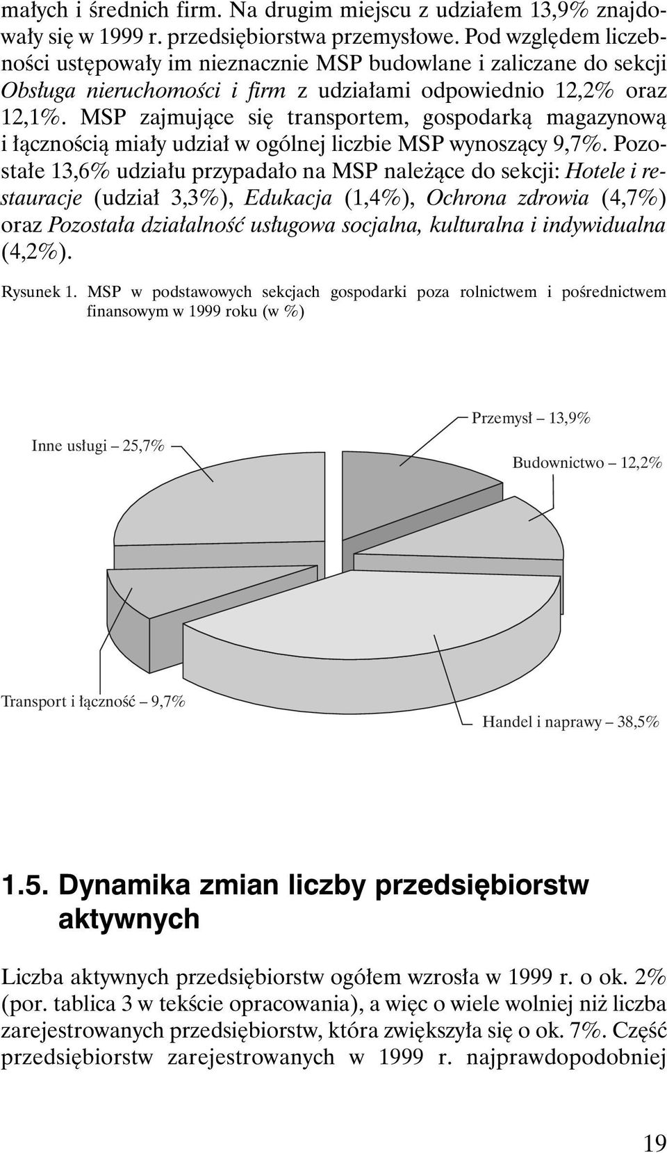 MSP zajmujàce si transportem, gospodarkà magazynowà i àcznoêcià mia y udzia w ogólnej liczbie MSP wynoszàcy 9,7%.