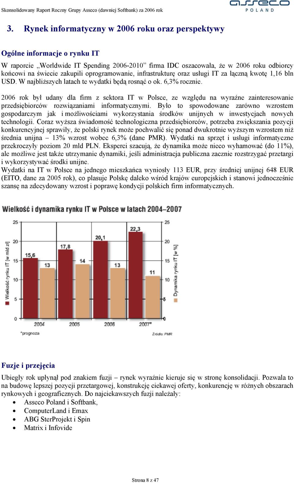 2006 rok był udany dla firm z sektora IT w Polsce, ze względu na wyraźne zainteresowanie przedsiębiorców rozwiązaniami informatycznymi.