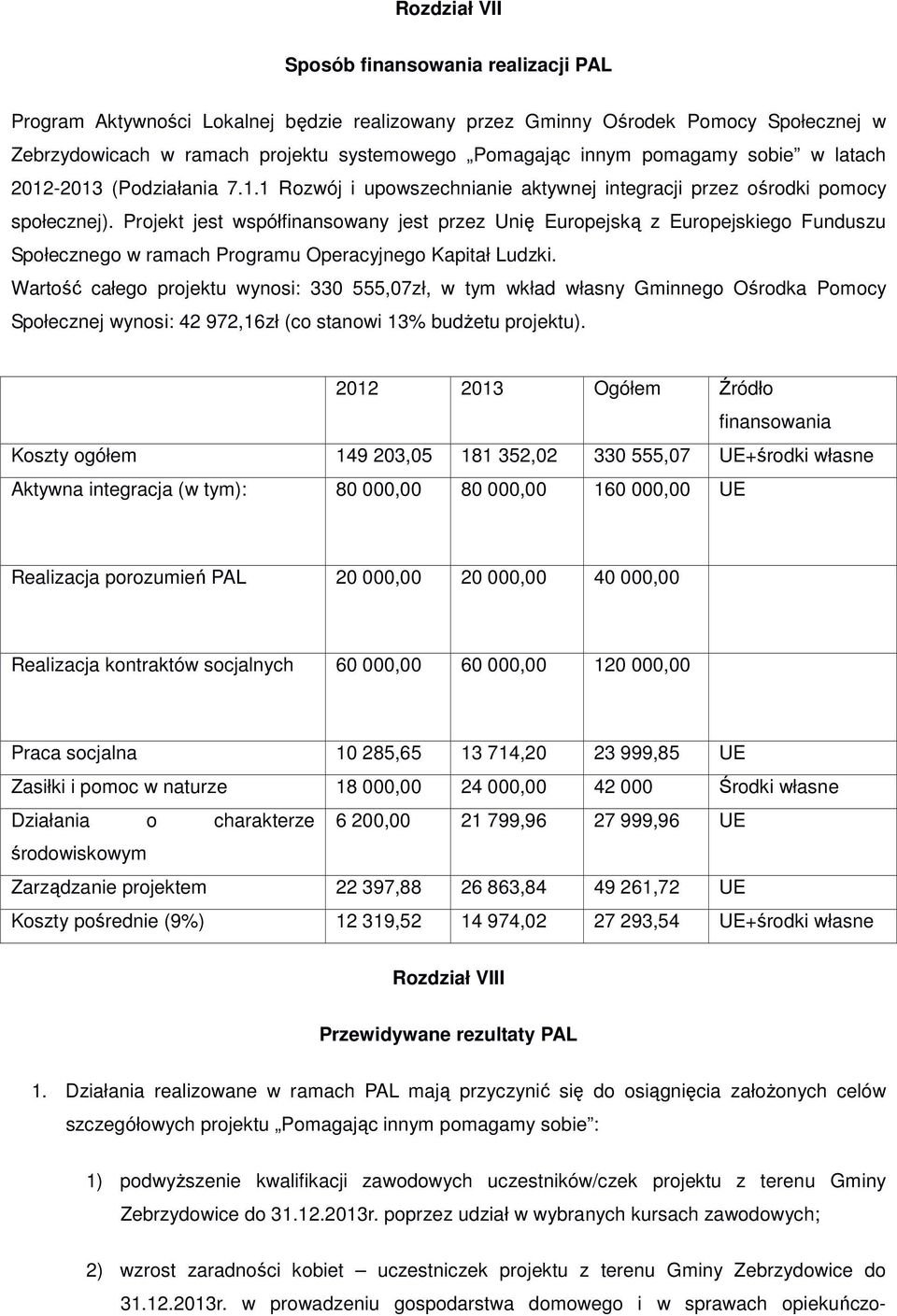 Projekt jest współfinansowany jest przez Unię Europejską z Europejskiego Funduszu Społecznego w ramach Programu Operacyjnego Kapitał Ludzki.