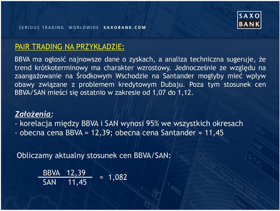 Jednocześnie ze względu na zaangażowanie na Środkowym Wschodzie na Santander mogłyby mieć wpływ obawy związane z problemem kredytowym Dubaju.