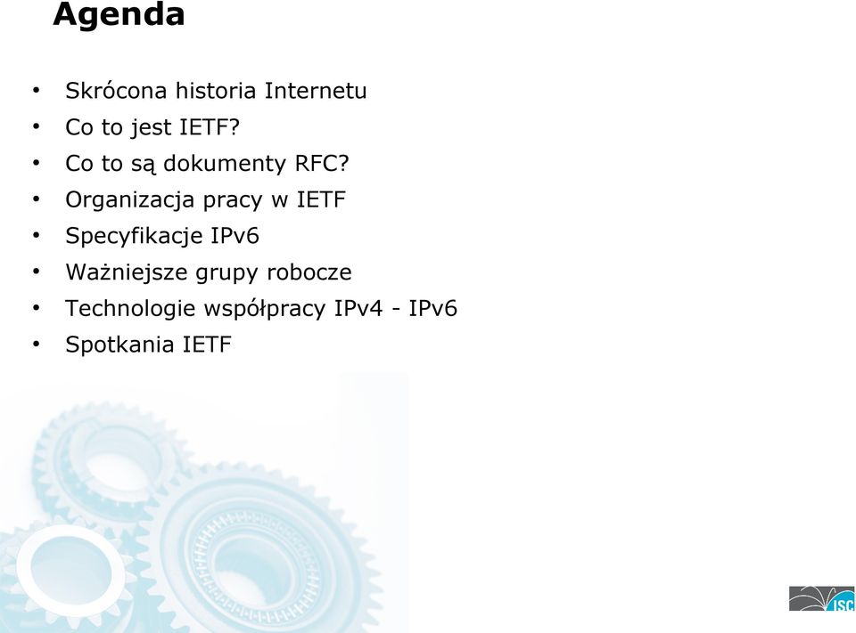 Organizacja pracy w IETF Specyfikacje IPv6