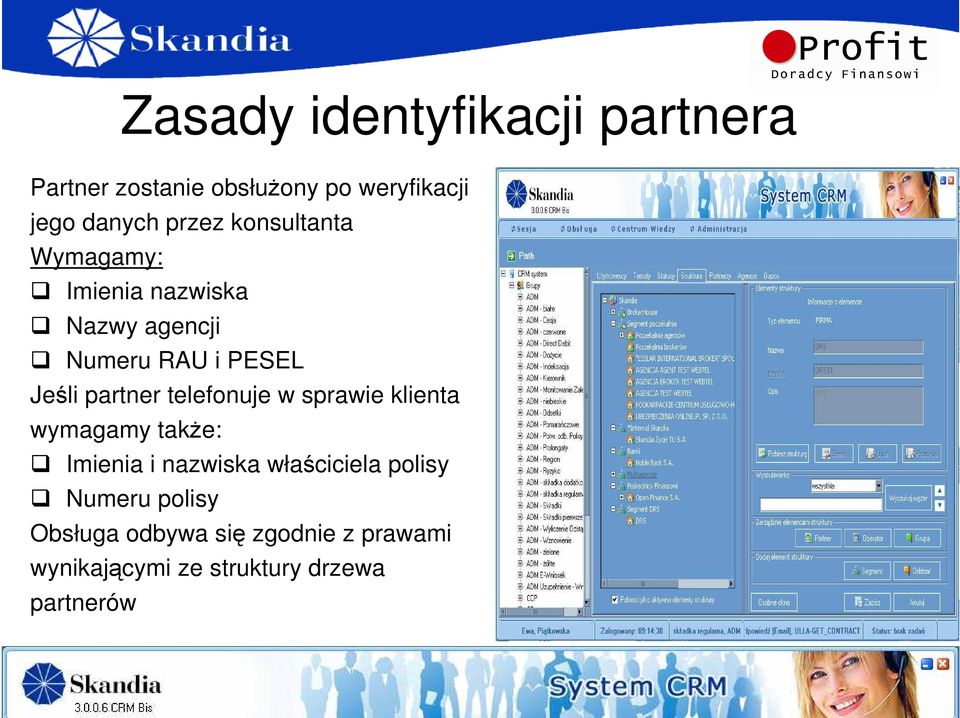 partner telefonuje w sprawie klienta wymagamy takŝe: Imienia i nazwiska właściciela