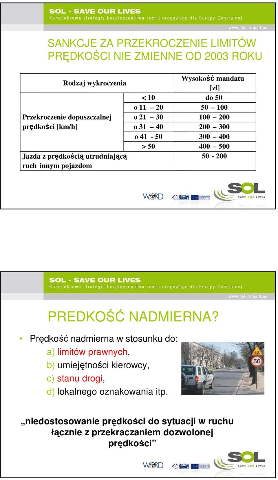 41-50 300 400 > 50 400 500 50-200 PREDKOŚĆ NADMIERNA?