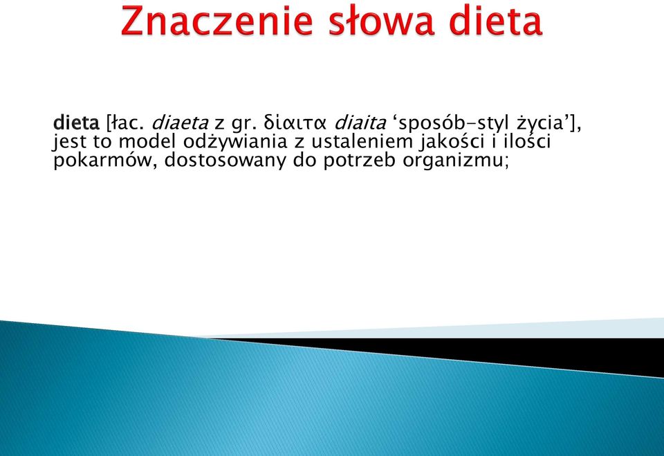 to model odżywiania z ustaleniem