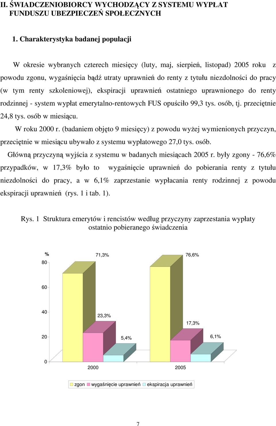 pracy (w tym renty szkoleniowej), ekspiracji uprawnień ostatniego uprawnionego do renty rodzinnej - system wypłat emerytalno-rentowych FUS opuściło 99,3 tys. osób, tj. przeciętnie 24,8 tys.