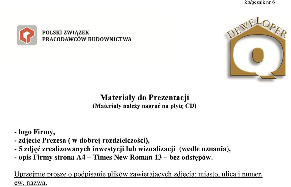 lub wizualizacji (wedle uznania), - opis Firmy strona A4 Times New Roman 13 bez odstępów.