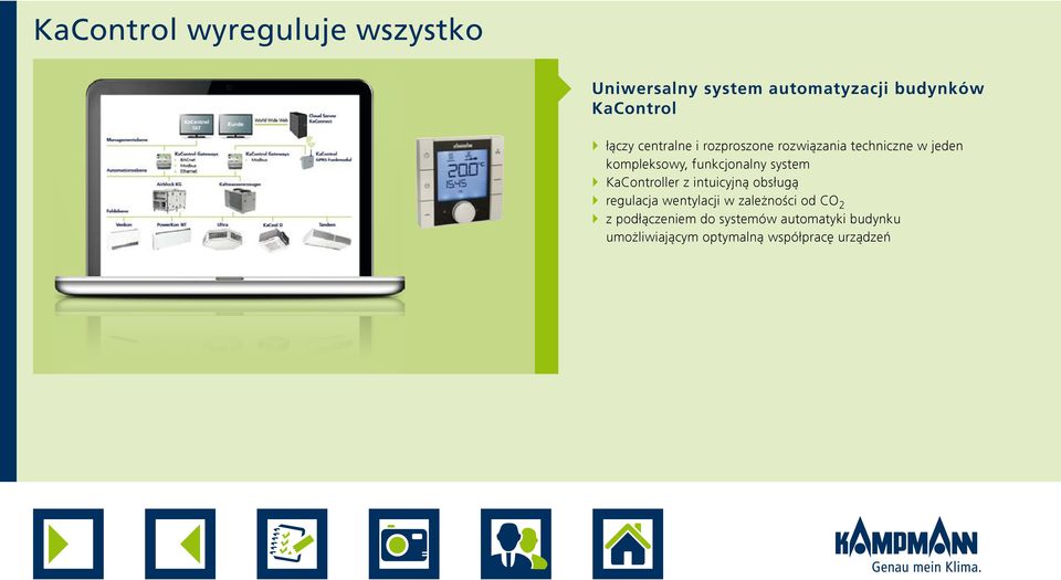 system } KaController z intuicyjną obsługą } regulacja wentylacji w zależności od CO 2