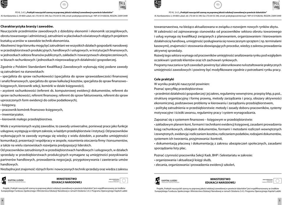 zawodzie technik ekonomista.