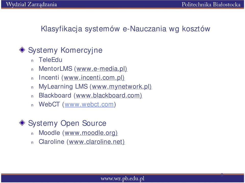 pl) MyLearning LMS (www.mynetwork.pl) Blackboard (www.blackboard.