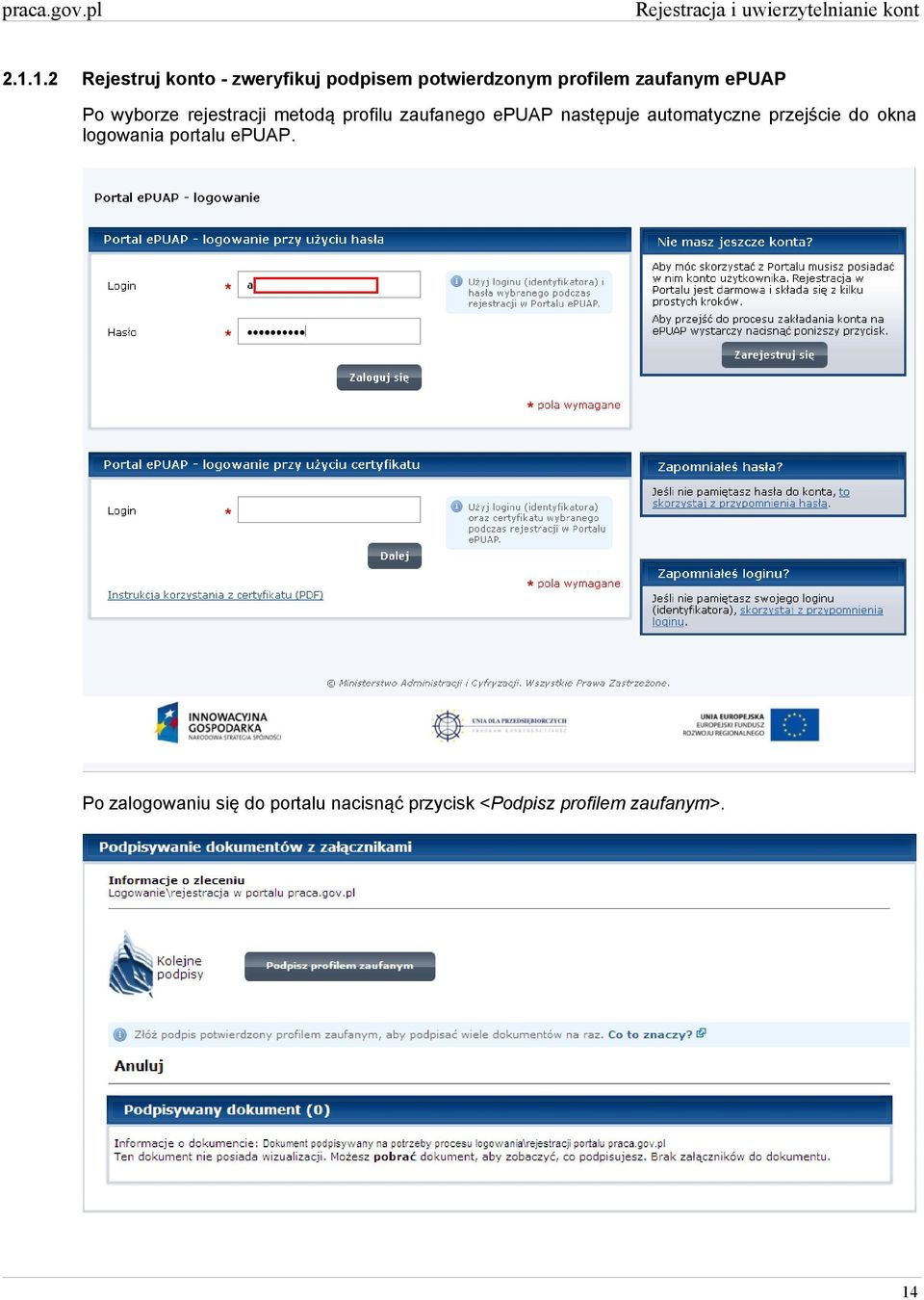 profilu zaufanego epuap następuje automatyczne przejście do okna logowania