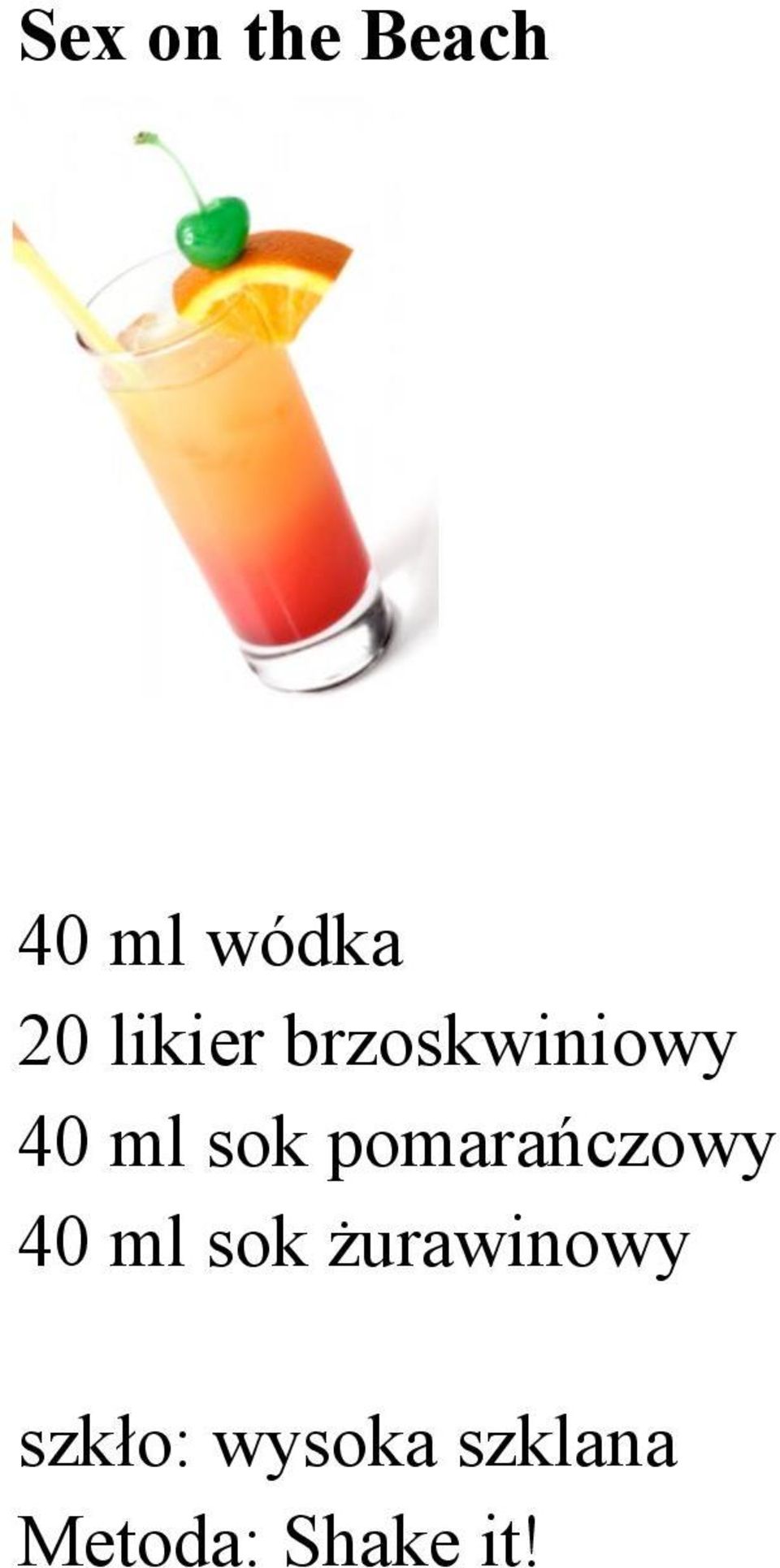pomarańczowy 40 ml sok żurawinowy