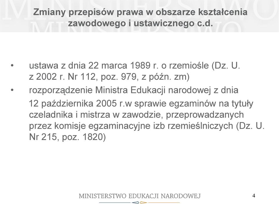 zm) rozporządzenie Ministra Edukacji narodowej z dnia 12 października 2005 r.