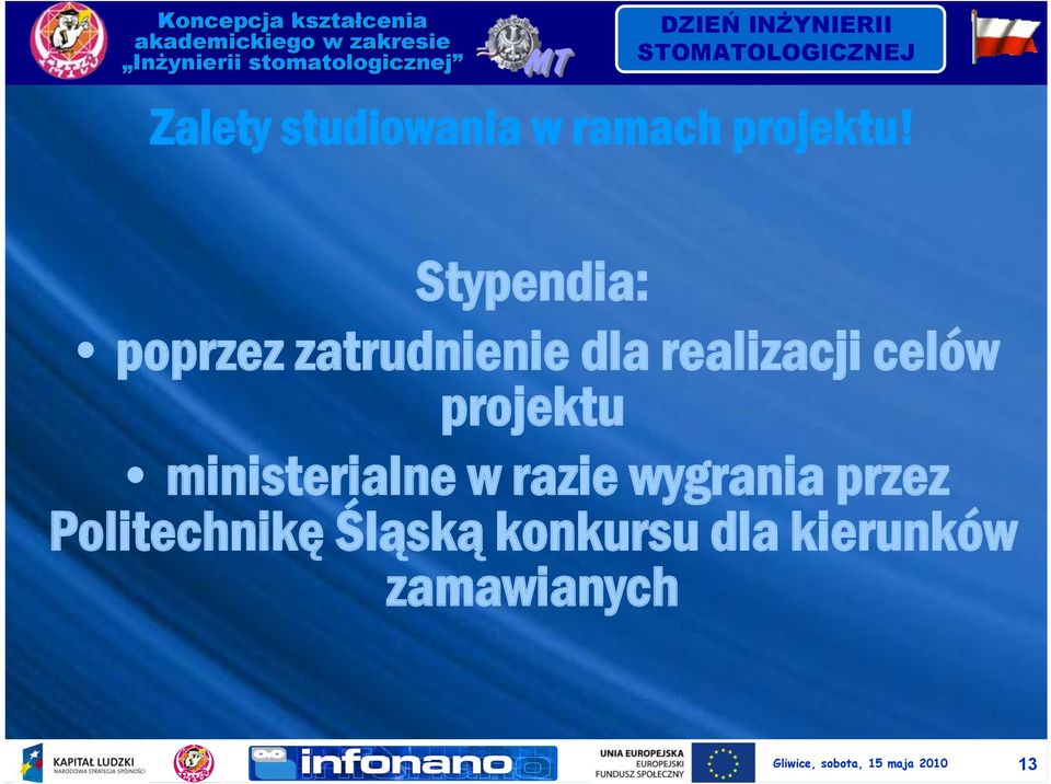 projektu ministerialne w razie wygrania przez