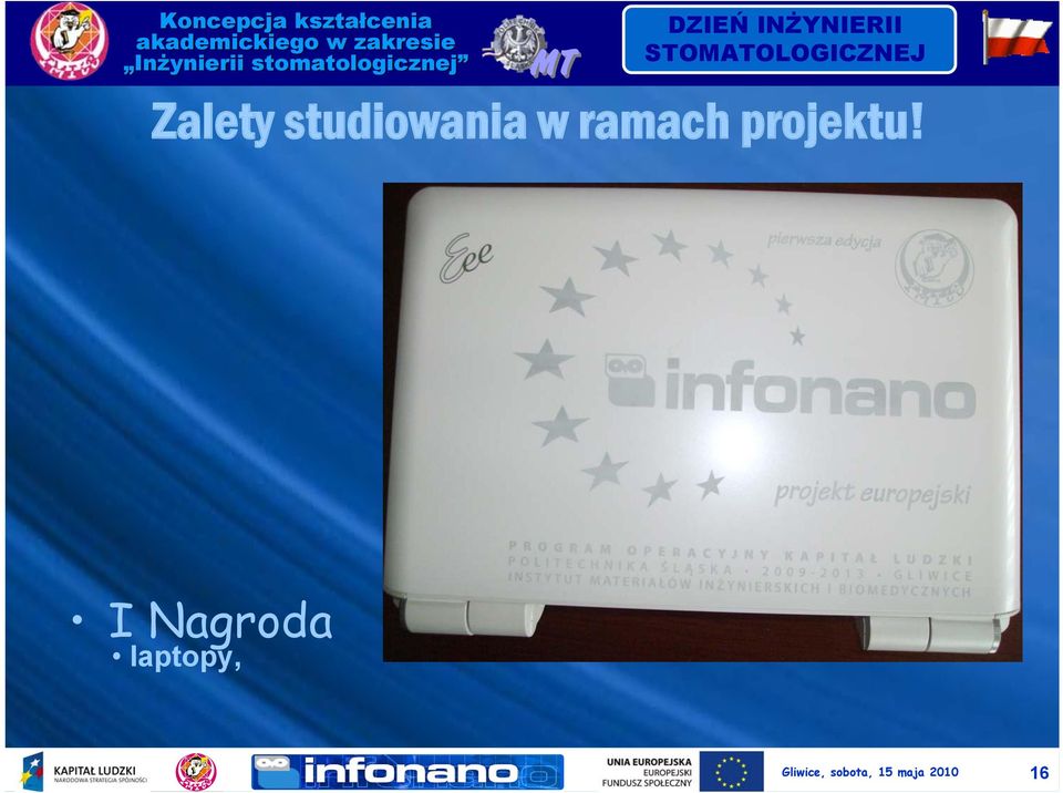 I Nagroda laptopy,