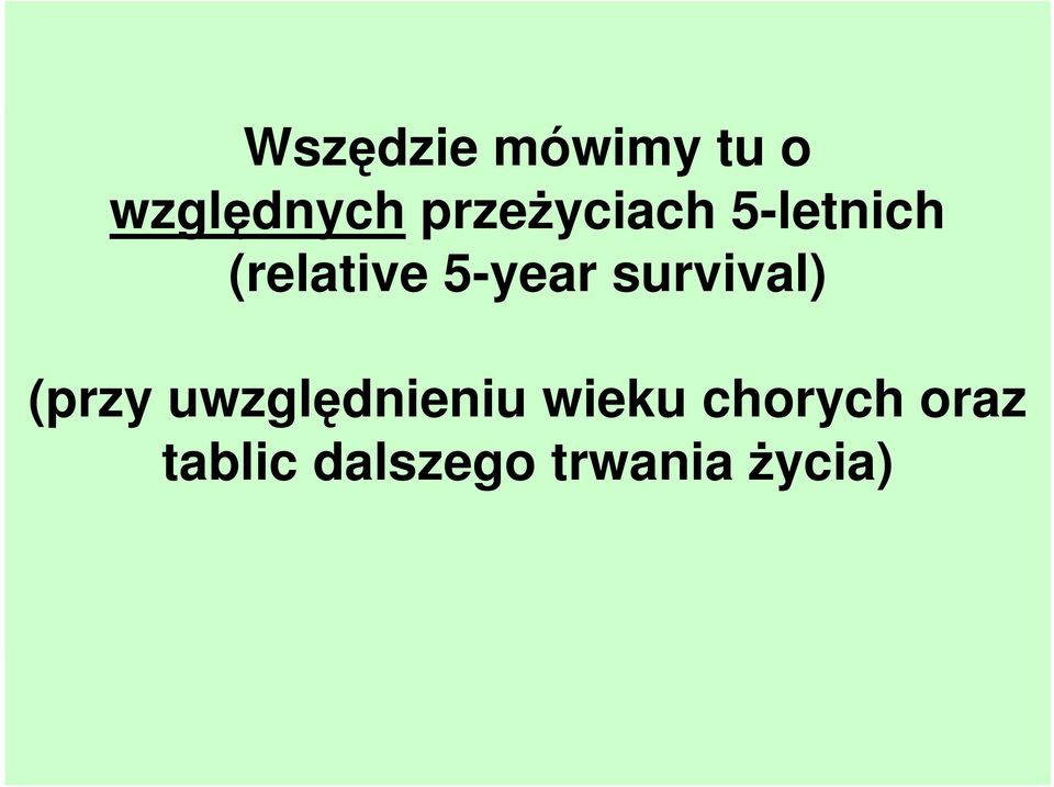 5-year survival) (przy uwzględnieniu