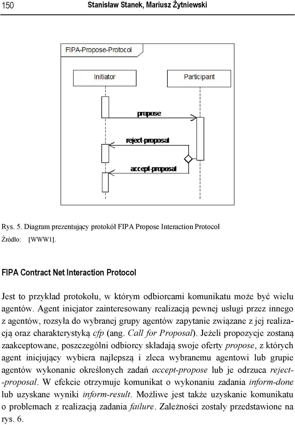 Agent inicjator zainteresowany realizacją pewnej usługi przez innego z agentów, rozsyła do wybranej grupy agentów zapytanie związane z jej realizacją oraz charakterystyką cfp (ang. Call for Proposal).
