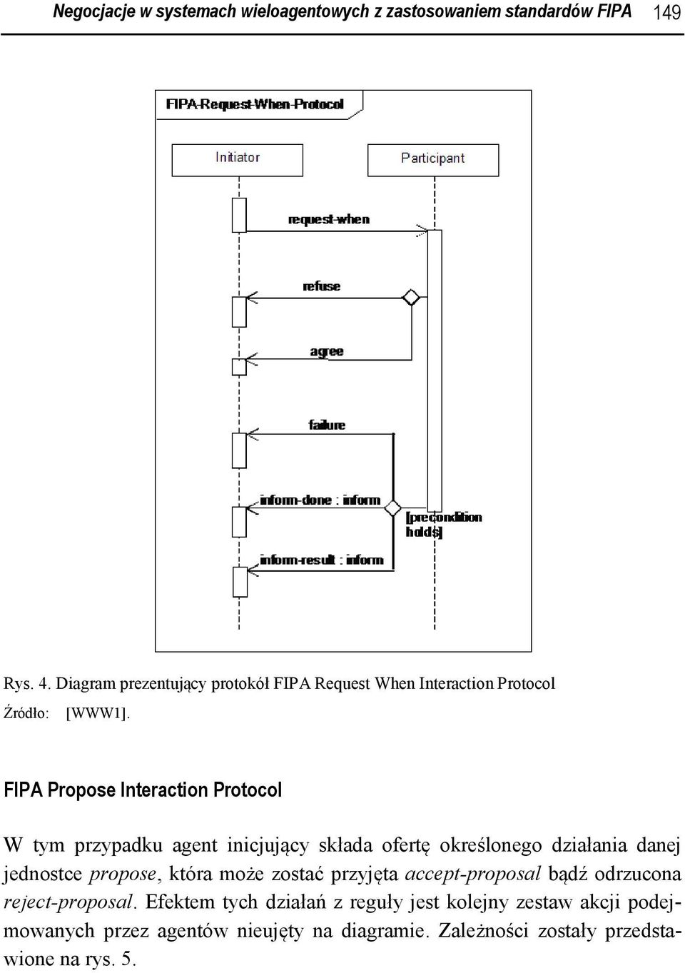 FIPA Propose Interaction Protocol W tym przypadku agent inicjujący składa ofertę określonego działania danej jednostce propose,