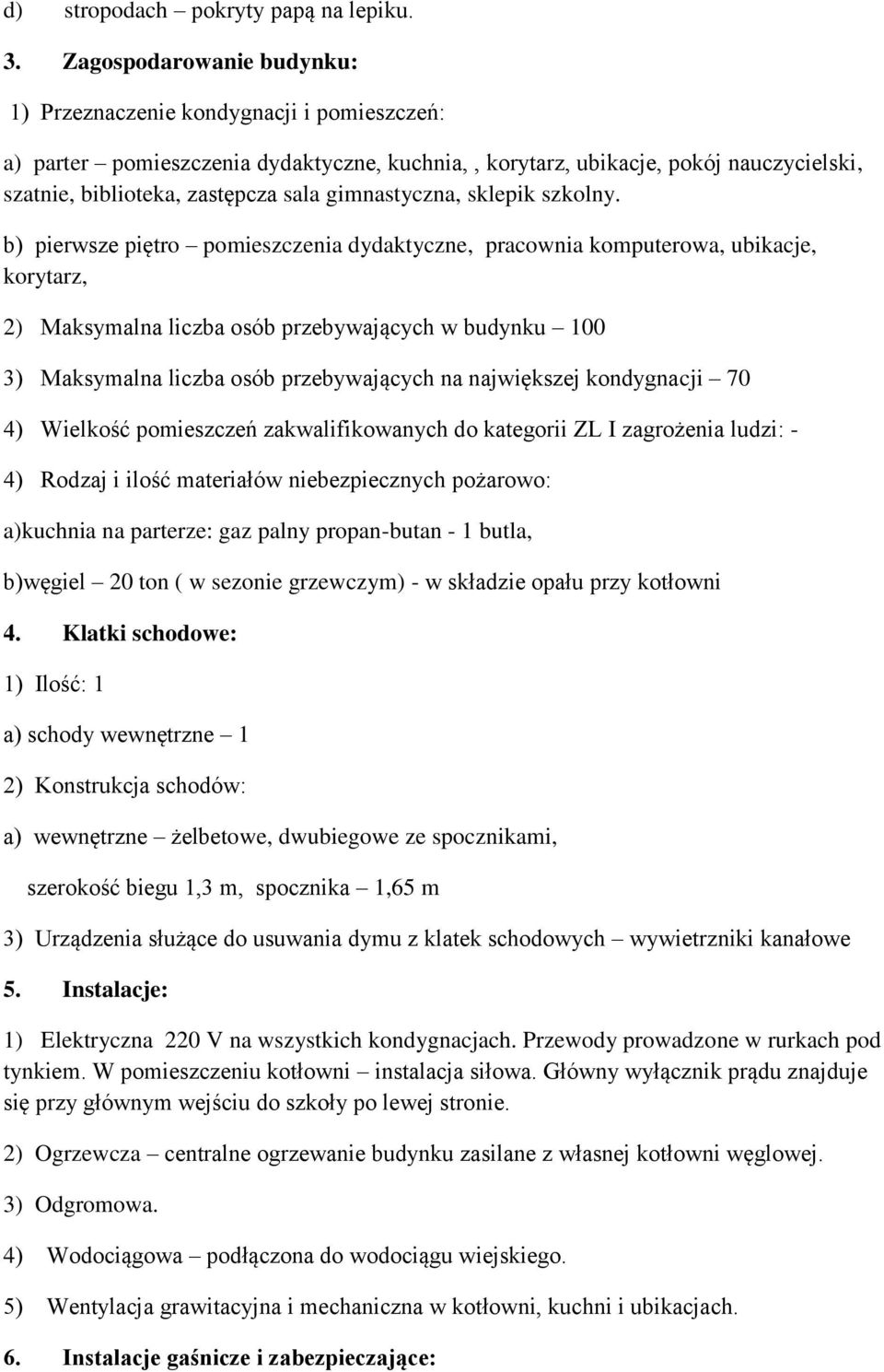 gimnastyczna, sklepik szkolny.