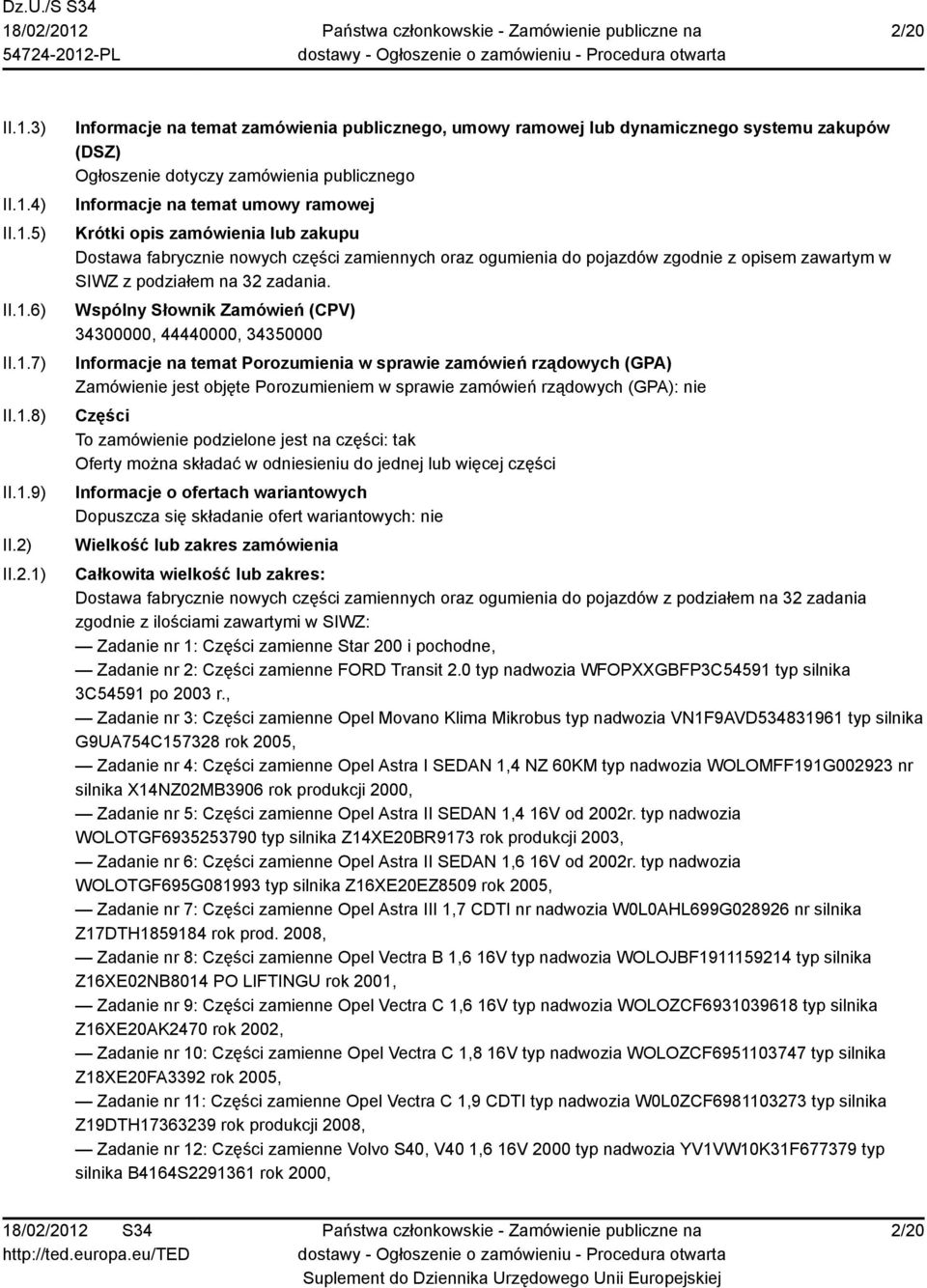 podziałem na 32 zadania.