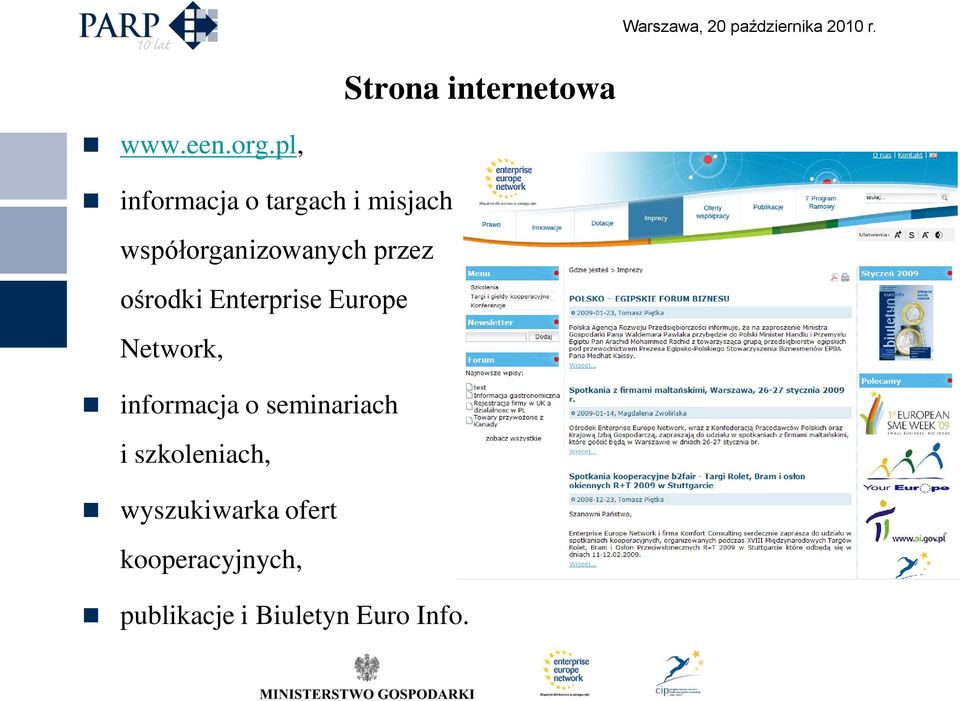 przez ośrodki Enterprise Europe Network, informacja o