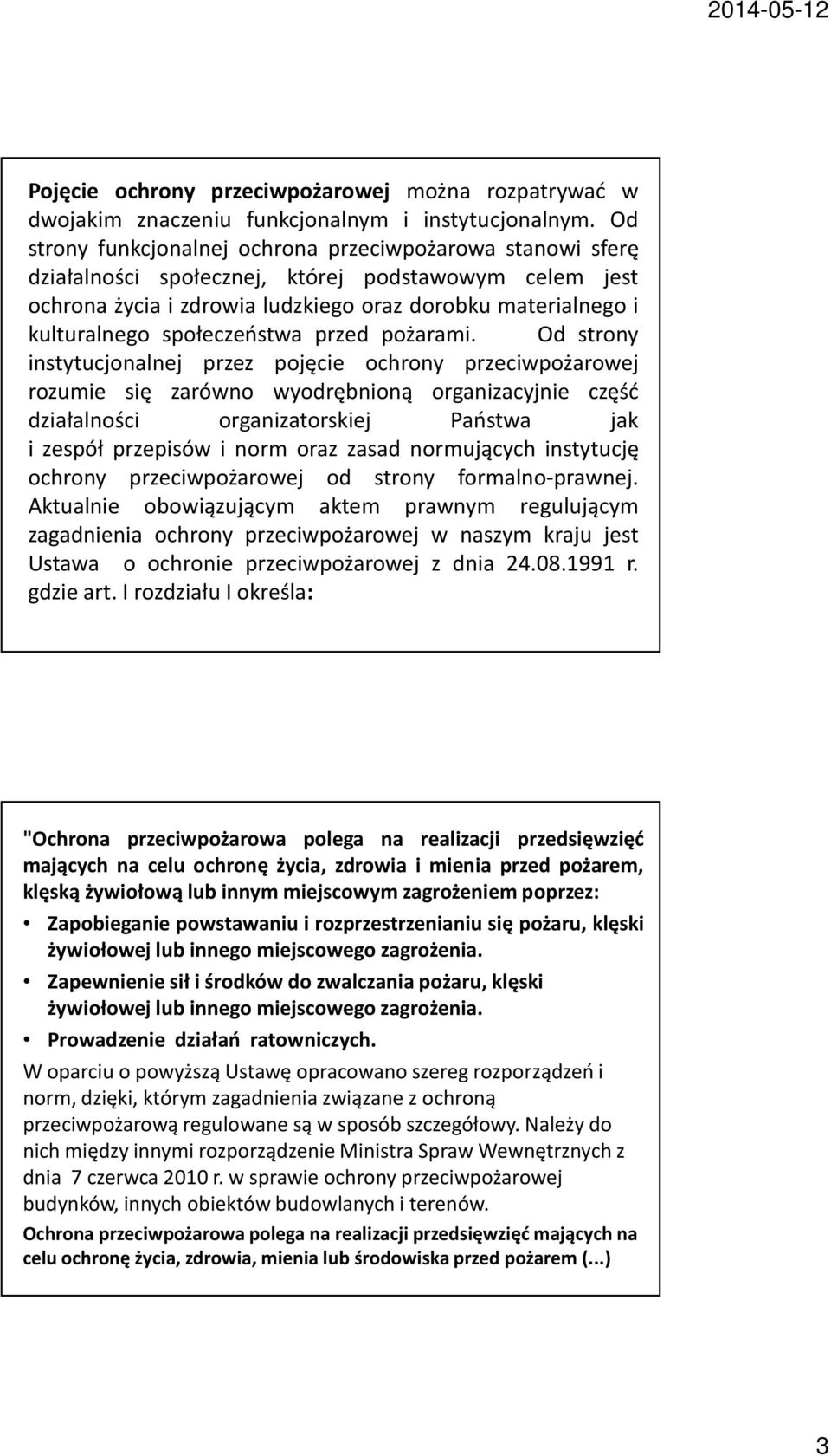 społeczeństwa przed pożarami.