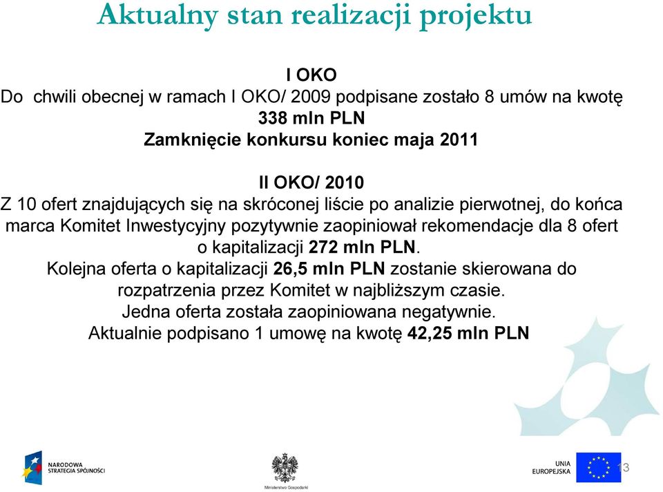 Inwestycyjny pozytywnie zaopiniował rekomendacje dla 8 ofert o kapitalizacji 272 mln PLN.