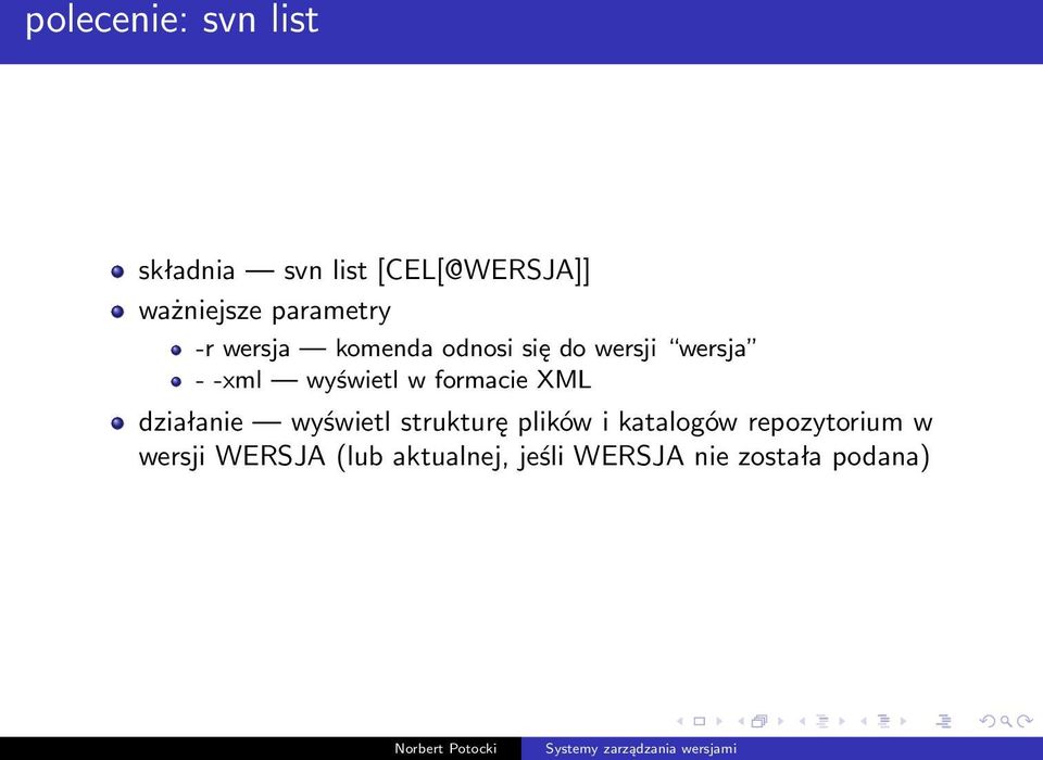 wyświetl w formacie XML działanie wyświetl strukturę plików i