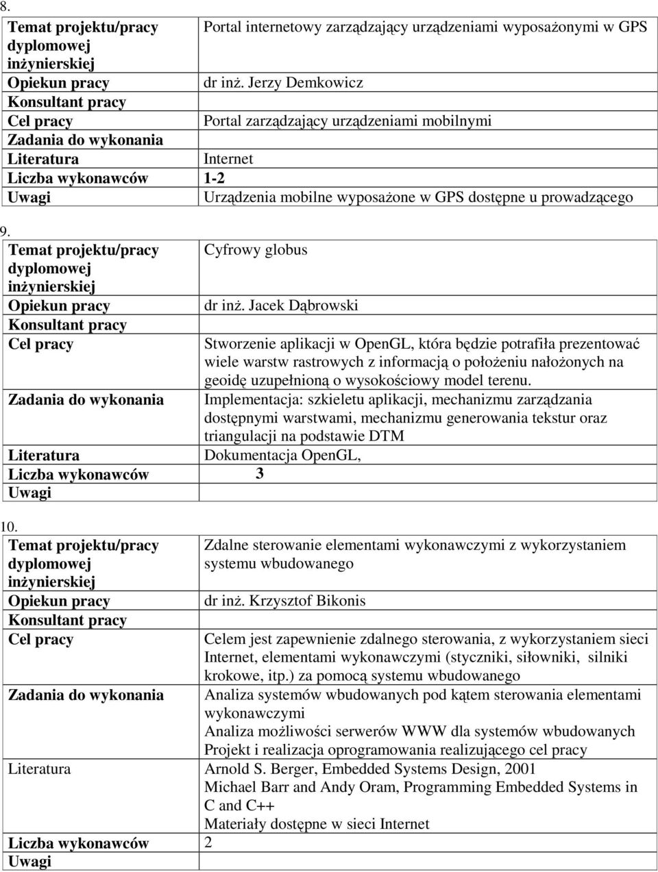 Jacek Dąbrowski Stworzenie aplikacji w OpenGL, która będzie potrafiła prezentować wiele warstw rastrowych z informacją o położeniu nałożonych na geoidę uzupełnioną o wysokościowy model terenu.
