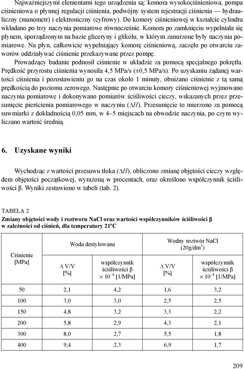 Komora po zamknięciu wypełniała się płynem, sporządzonym na bazie gliceryny i glikolu, w którym zanurzone były naczynia pomiarowe.