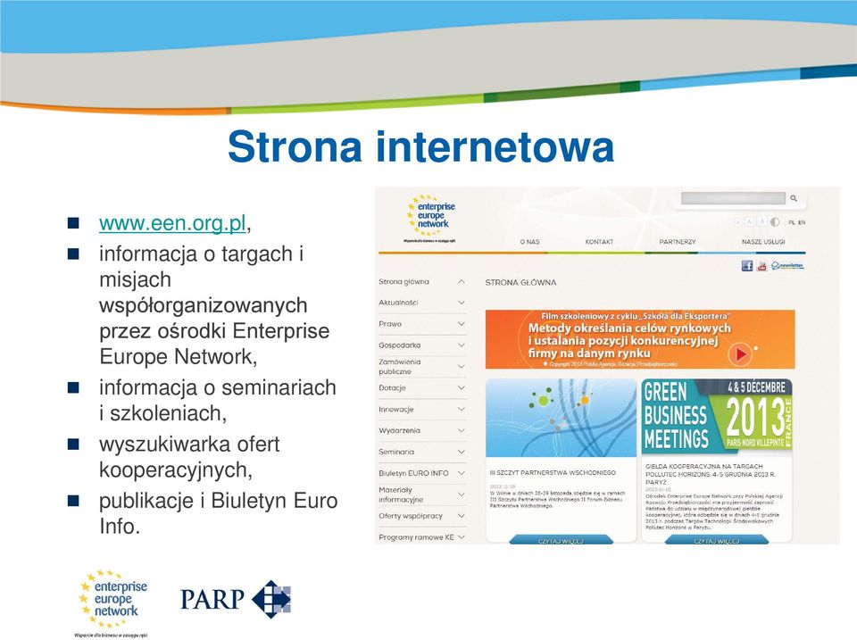 przez ośrodki Enterprise Europe Network, informacja o