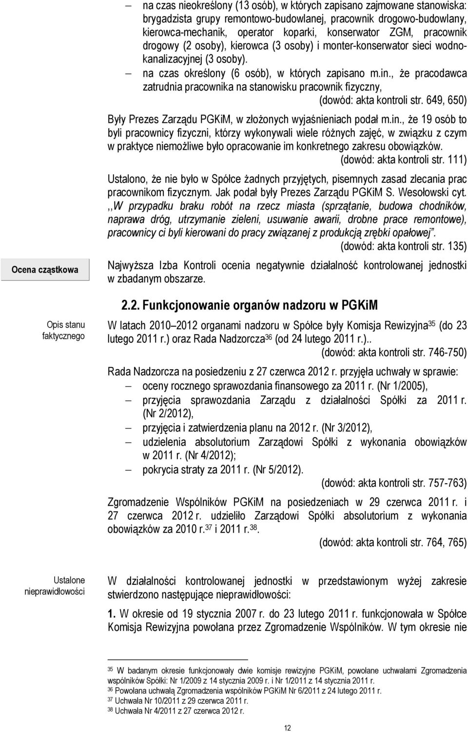 , że pracodawca zatrudnia pracownika na stanowisku pracownik fizyczny, (dowód: akta kontroli str. 649, 650) Były Prezes Zarządu PGKiM, w złożonych wyjaśnieniach podał m.in.