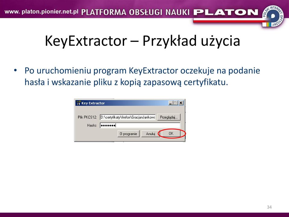 oczekuje na podanie hasła i