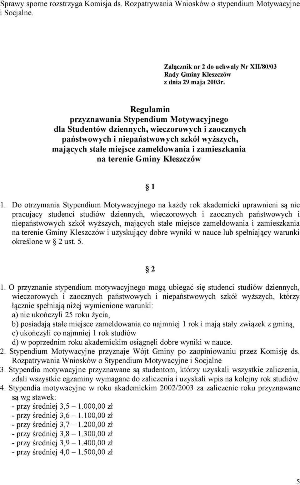 terenie Gminy Kleszczów 1 1.