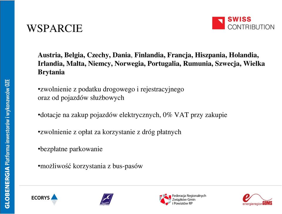 rejestracyjnego oraz od pojazdów służbowych dotacje na zakup pojazdów elektrycznych, 0% VAT przy