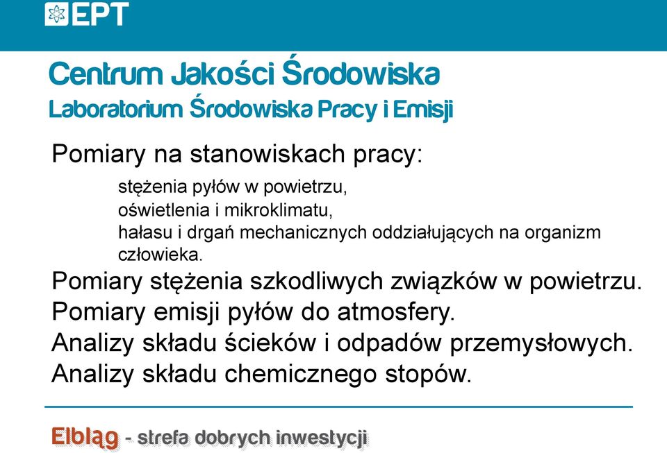 oddziałujących na organizm człowieka. Pomiary stężenia szkodliwych związków w powietrzu.