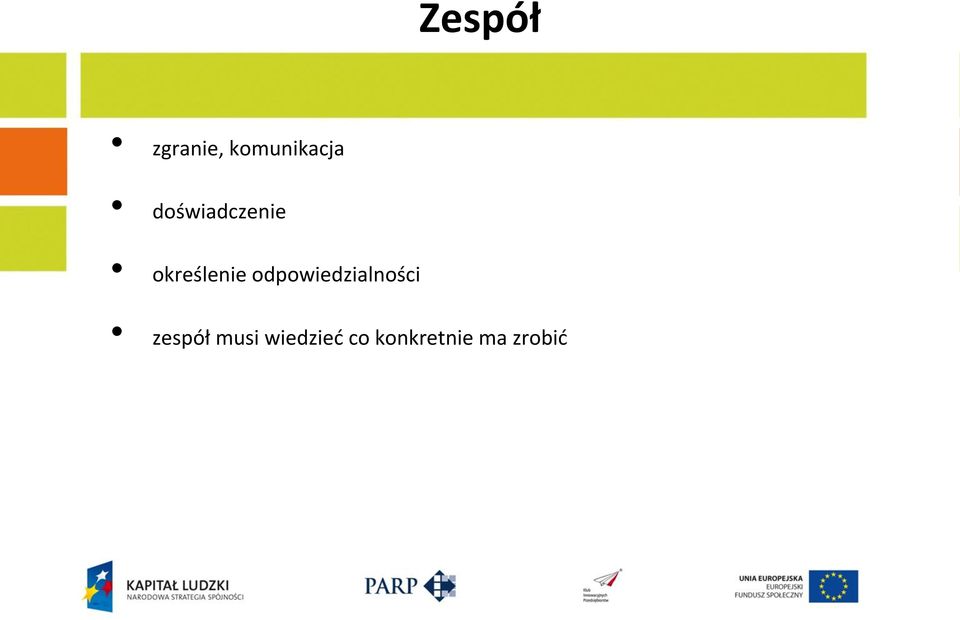 odpowiedzialności zespół