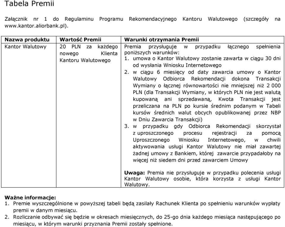 umowa o Kantor Walutowy zostanie zawarta w ciągu 30 dni od wysłania Wniosku Internetowego 2.