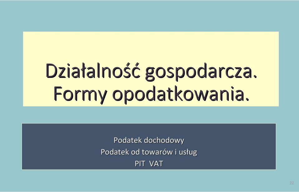 Formy opodatkowania.