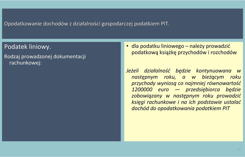 przychodów i rozchodów Jeżeli działalność będzie kontynuowana w następnym roku, a w bieżącym roku