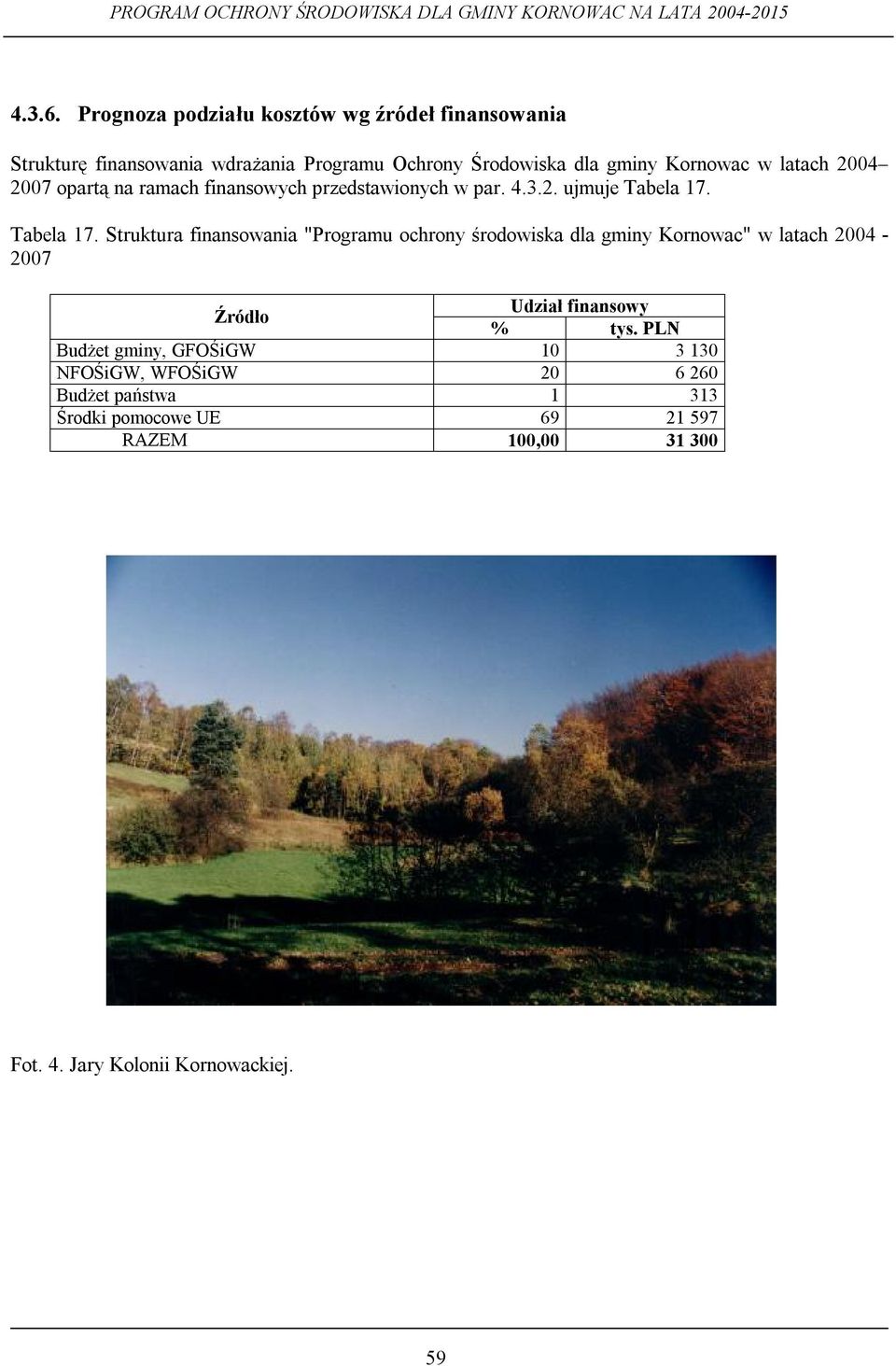 latach 2004 2007 opartą na ramach finansowych przedstawionych w par. 4.3.2. ujmuje Tabela 17.