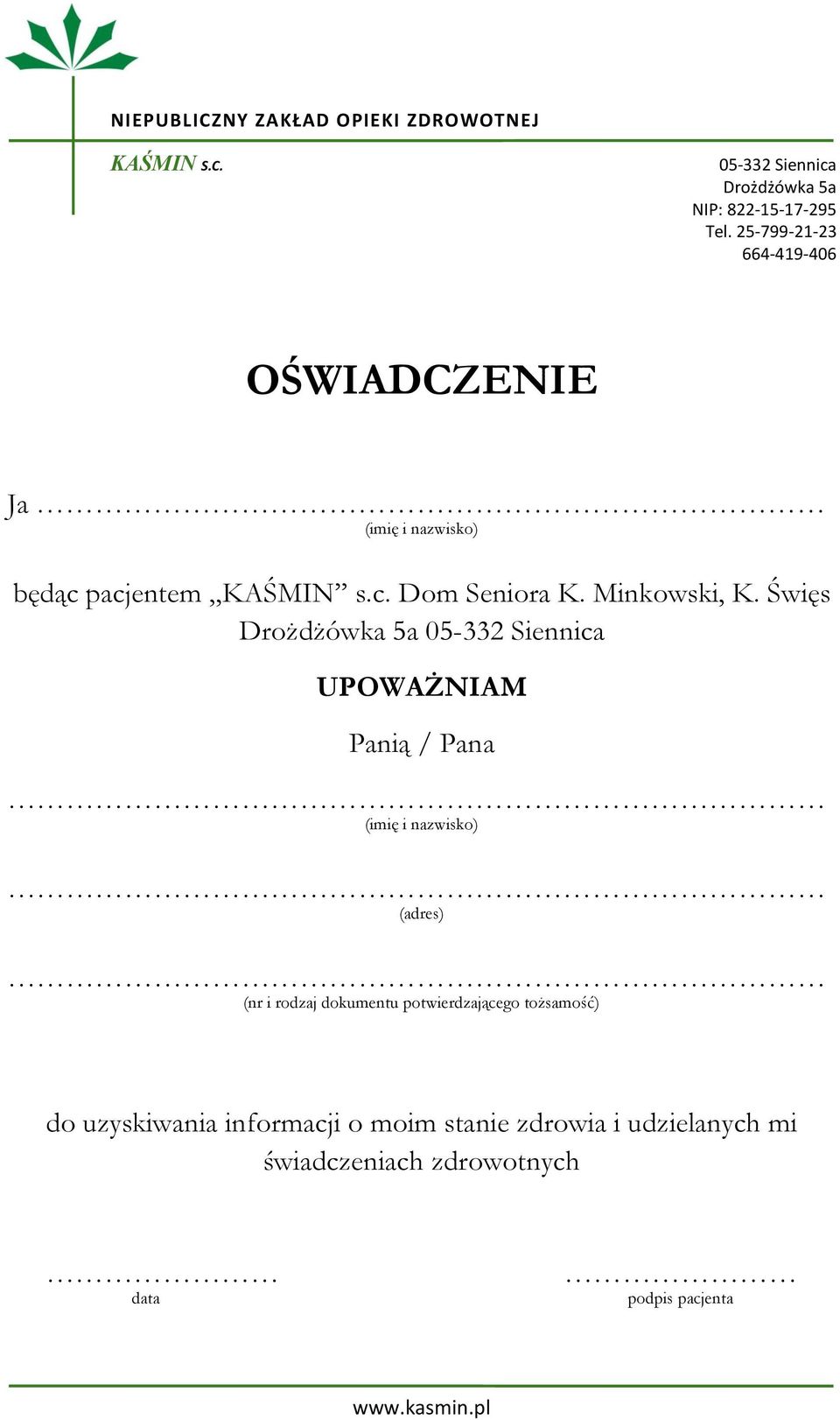 tożsamość) do uzyskiwania informacji o moim